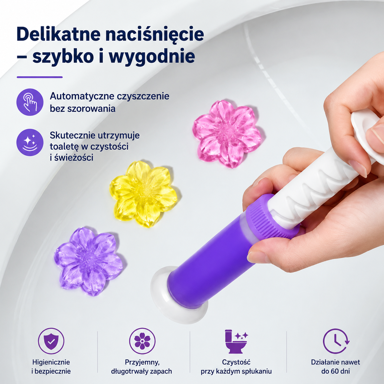 6-in-1 Floral Toilet Cleaning and Refreshing Gel – Effective Odour Removal