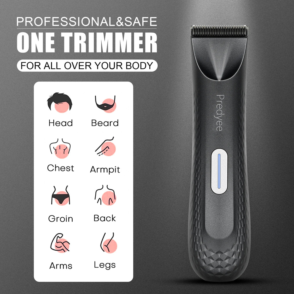 Waterproof Body Trimmer for Men with Replaceable Ceramic Blade