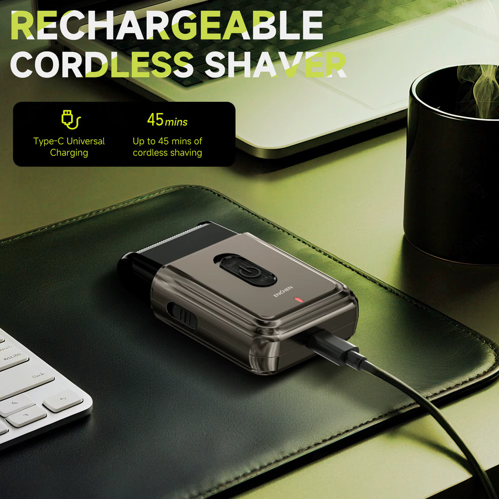 ENCHEN MS003 Compact Foil Shaver with Precision Trimmer, 7000 RPM Motor and USB Type-C Charging