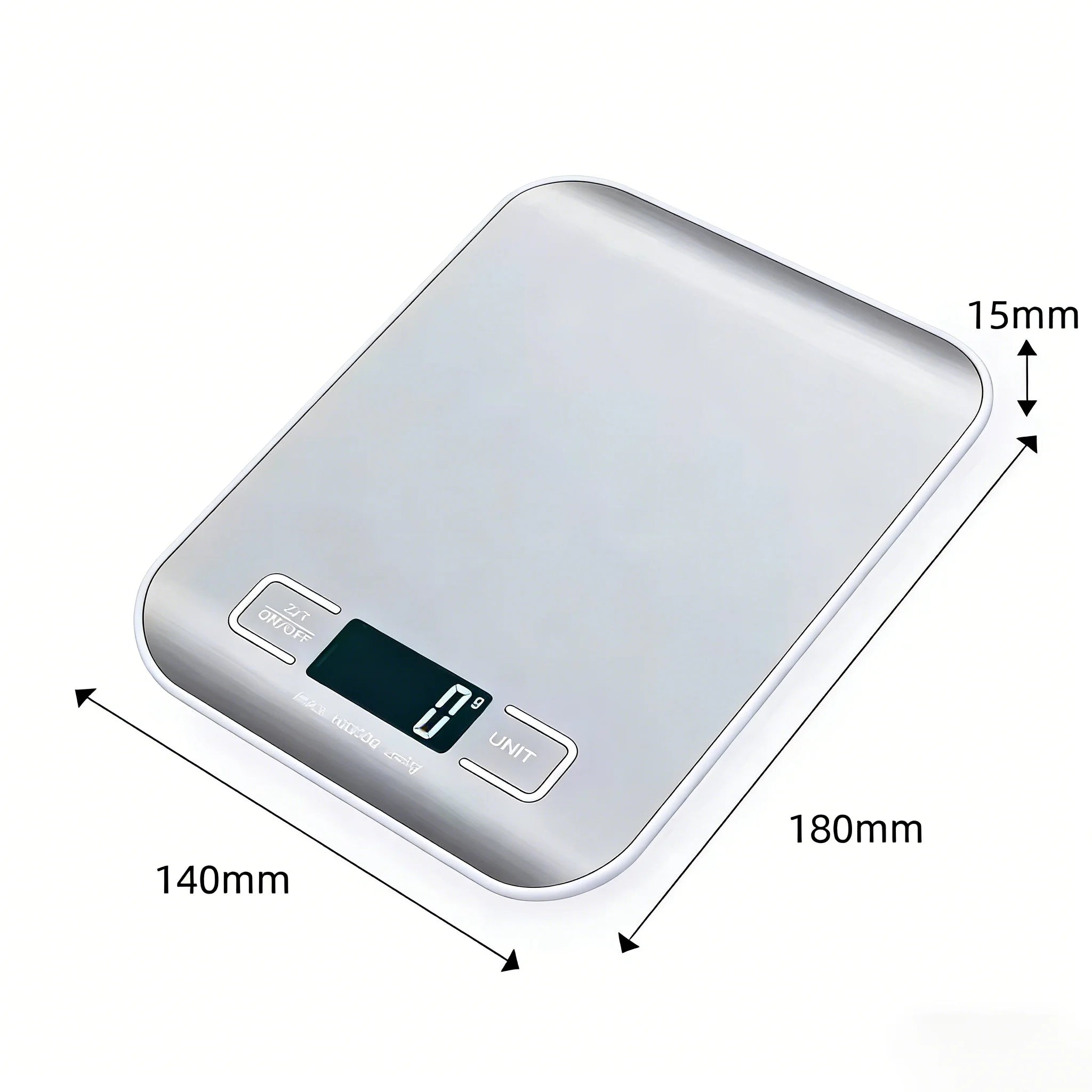 Digital Stainless Steel Kitchen Scale with LED Display and High Precision