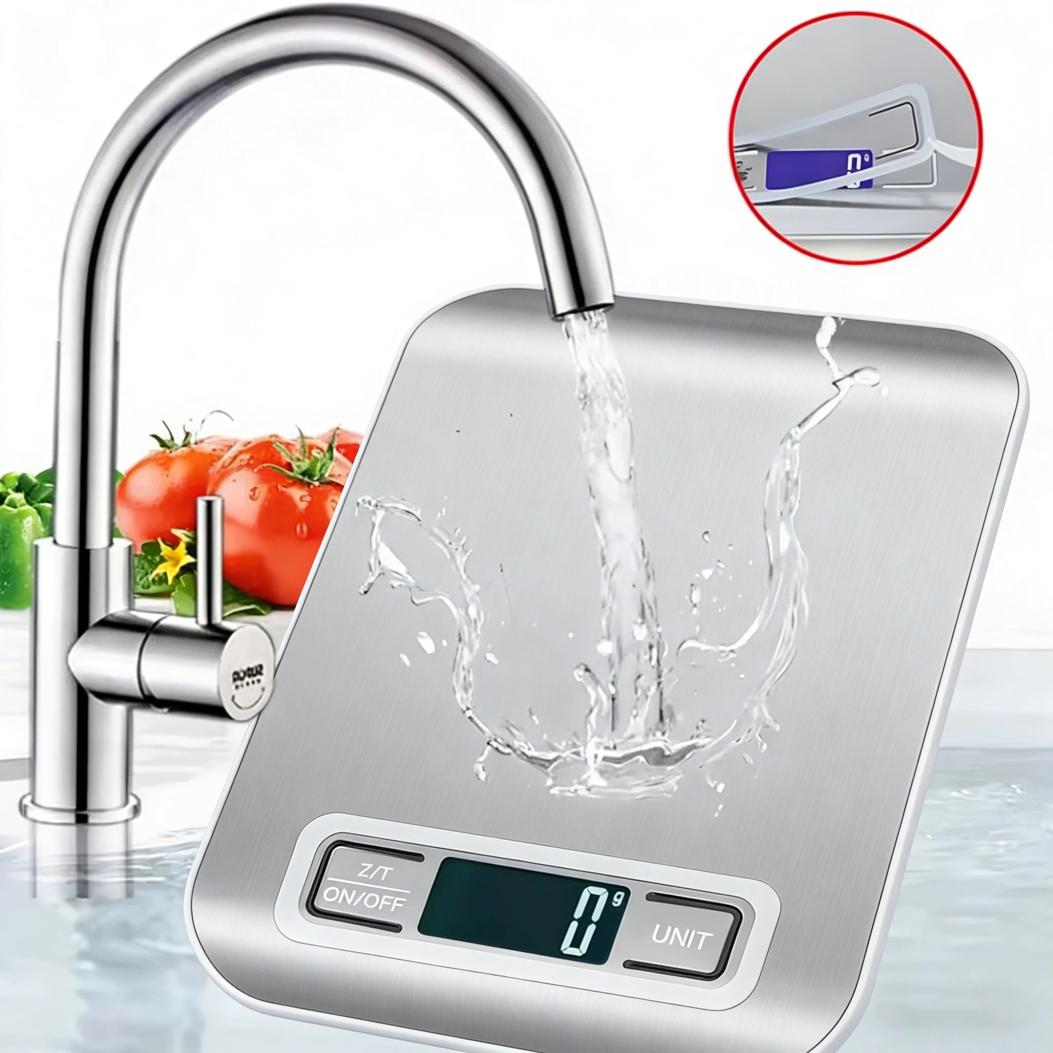Digital Stainless Steel Kitchen Scale with LED Display and High Precision